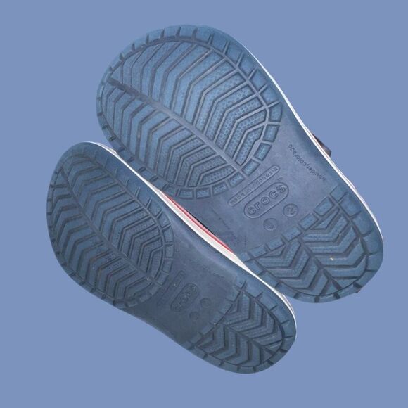 Little Kids Crocs Crocband Slip On Navy Mule Clogs Size Junior 2 J2 - Picture 3 of 6